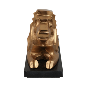Escultura de León, Figura Metálica Moderna con Base de Mármol para Estante o Mesa de Centro, Decoración Elegante - Product Image 3