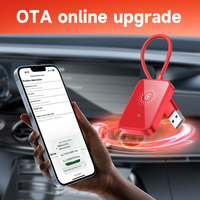 Adaptor Universal 2 in 1 Wireless CarPlay Android Auto Tanpa Kabel Kotak Adaptor Autoradio Kabel Merah Terjalin Layar Asli