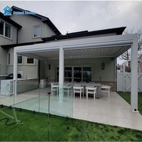 Pergola bioclimatique motorisée à lames orientables en aluminium thermolaqué, couverture de pavillon pour balcon, imperméable
