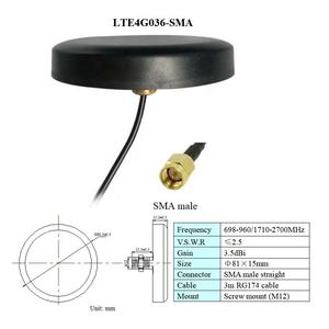 Impermeable uso al aire libre GSM <span class=keywords><strong>3G</strong></span> 4G LTE antena de alta ganancia Omni dirección Tornillo de montaje 698-960 1710-2700MHz LTE 4G Antena celular - Product Image 4