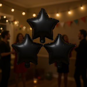 Globo de Estrella Metalizado Negro de 10 Pulgadas para Fiestas, Decoración de Cumpleaños para Adultos - Product Image 2