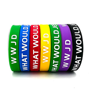 Braccialetti in silicone ispirazionali cristiani Qixi Promotional Church Gifts What Would Jesus Do - Product Image 4