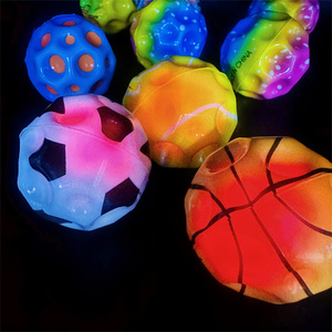 HAPU Factory 63mm <b>Luminous</b> Pu High Bounce Football Basketball Baseball Bounce <b>Ball</b> Sports Moon <b>Ball</b> Interactive Toy for Children - Product Image 3