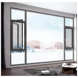 Finestre e porte in alluminio dal Design semplice finestra girevole inclinabile con triplo vetro residenziale