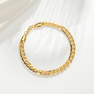 Pulsera de eslabones cubanos para hombre, aleación de zinc, chapada en oro, estilo punk, joyería de moda, regalo Tiyo ABB0159 - Product Image 1