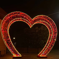 2024 décoration de mariage extérieure éclairage saint valentin Led lettre d'amour lumière forme de coeur Led arc Motif lumière