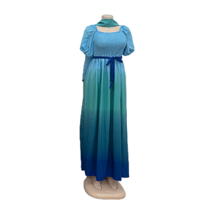 Nouvelle Robe d'été décontractée pour femme, plissée, à volants superposés, couleur dégradée, coupe ample et élégante, à manches courtes - Product Image 6