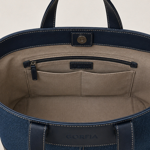 Fashion Denim Tote Bag Women Large Capacity Shoulder Handbag Casual Canvas Style Tote Bag For Work Travel Daily Use - Product Image 2