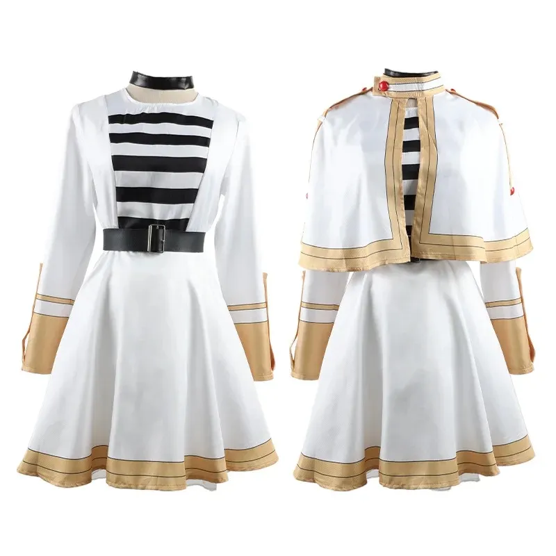 Frieren à l'enterrement Frieren Anime Cosplay Costume perruque Halloween noël fantaisie sorcière blanc Costume elfe-oreille femmes de disfraz