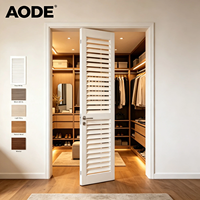 Porte intérieure en bois blanc à persiennes, en bois massif, avec conception de ventilation optimisée, pour rangement de placard