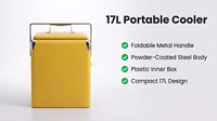Glacière Métallique Vintage 17L OEM ODM – Vente en Gros, Portable et Isolée, Idéale pour les Voyages en Plein Air, Pique-niques et Plage