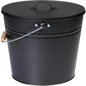 Galvanized Ash Bucket With Lid Fireplace Ash Bucket With Lid Metal Hot Wood Ash Pail