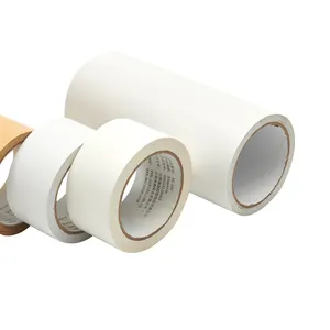 White Rolls Release Paper Coated With Silicone Double Sided Tissue Tape With Solvent Adhesive