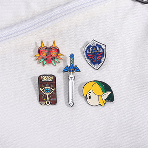 En gros : Pins en métal sur le thème de l'anime, Pins <span class=keywords><strong>Zelda</strong></span> populaires, Pins de revers en émail anime mignons, Pins en émail souple au design populaire, En stock - Product Image 3