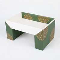 Boîte de présentation en papier géométrique vert or, emballage en papier personnalisé imprimé, support pour boîte à bento