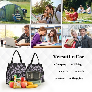 Custom Tribe Hawaiian Naupaka Print High Quality Portable Lunch Cooler Bag Velcro Close Insulated Lunch Bags With Aluminum Film - Product Image 6