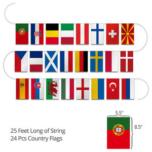 Flagnshow Pays Européens Chaîne Drapeau Étanche UE FA Cup Football Bunting Fanion Bannière <span class=keywords><strong>Euro</strong></span> Drapeau - Product Image 3