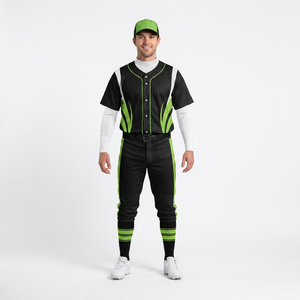 Uniformes de baseball unisexes de haute qualité, imprimés sur mesure, 100% polyester, respirants, séchage rapide, ensembles personnalisés avec noms d'équipe et logo personnalisé - Product Image 1