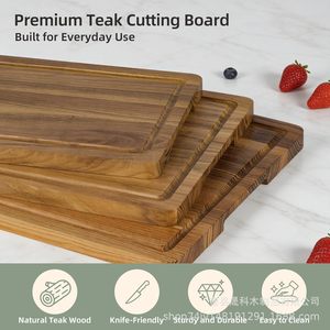 Shengke <b>Wooden</b> Cutting Board Set Rectangle Anti-Slip Kitchen Chopping <b>Blocks</b> - Product Image 2