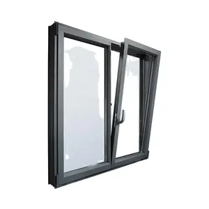 Commercial System Aluminum Villa Anti Theft Customized Double Glass Tilt And Turn Sound Proof Window For Residential Windows
