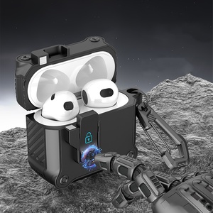Étui <span class=keywords><strong>de</strong></span> protection antichoc en fibre <span class=keywords><strong>de</strong></span> carbone et silicone + PC <span class=keywords><strong>avec</strong></span> porte-clés pour <span class=keywords><strong>AirPods</strong></span> 4 2024 - Product Image 1