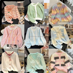 Cardigan tricoté chaud pour <span class=keywords><strong>femme</strong></span> Hiver 2026, à boutons sur le devant, motif floral, nœud et étoile, manches longues, <span class=keywords><strong>manteau</strong></span> <span class=keywords><strong>pull</strong></span> tendance - Product Image 3