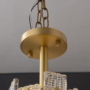 Lámpara Colgante LED de Vidrio con Diseño de Ondas de Agua en Cobre, Estilo Americano Moderno, de Lujo y Vintage, para Hotel, Restaurante, Oficina y Sala de Estar - Product Image 6