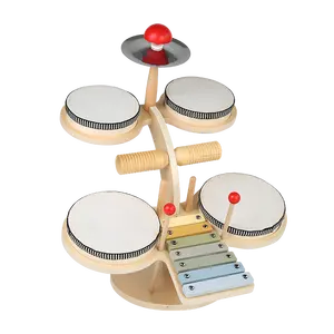 Musical Instrument Sensory Studying Drums Educational Toys Pop DIY Wooden Toys Kids Toys for Children