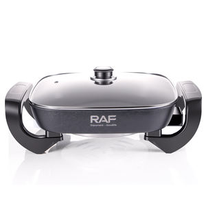 <span class=keywords><strong>Olla</strong></span> Eléctrica RAF de 1000W con Superficie Antiadherente, Amplia Área de Calentamiento, Asas Laterales Resistentes y Tapa Transparente para Comidas Familiares - Product Image 2