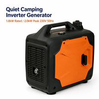 Générateur Inverter Portable 1.8kW 2.0kW 230V 50Hz à Onde Sinusoïdale Pure, Silencieux, Alimenté à l'Essence pour Camping, VR, Maison et Alimentation de Secours