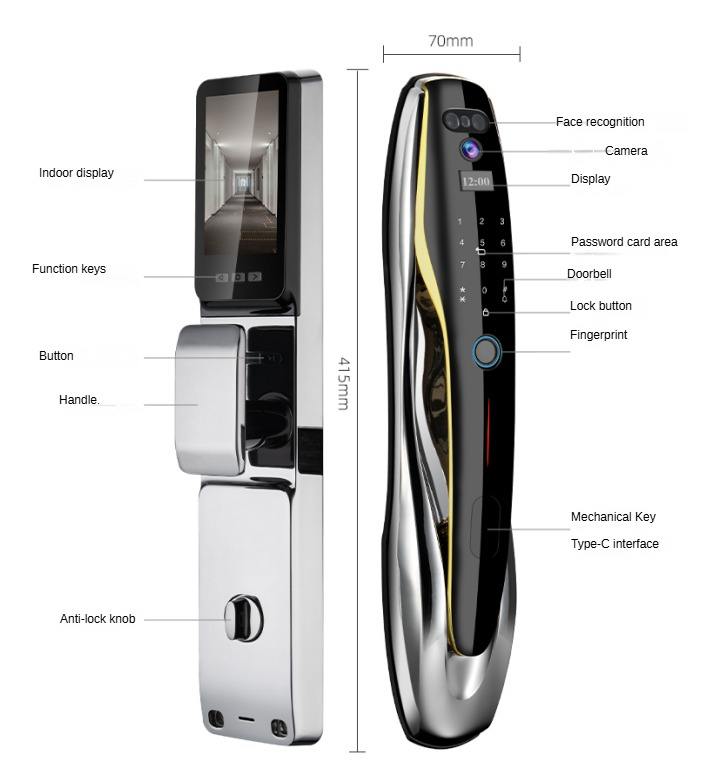 Enrique Tuya Real-Time Intercom Wifi Intelligent Door Lock with 3D Face ...