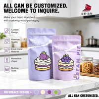 Sachet rétractable en papier kraft durable de qualité alimentaire, imprimé sur mesure avec fenêtre pour produits secs et collations