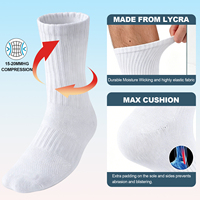 (KH) Chaussettes de sport athlétiques en coton pour hommes, modèle tube, personnalisables avec logo brodé, design tricoté sur mesure