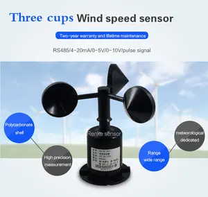 Renke 3 Axis Anemómetro Velocidad del viento Medición 3 Copa Policarbonato Sensor de velocidad del viento