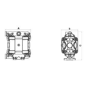 MECLUBE - 028-S035-AB3 Bombas de diafragma doble accionadas por aire Mod. SS35 en ACERO INOXIDABLE AISI 316 Junta en PTFE - Product Image 3