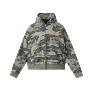 Vente en gros de sweats à capuche pour hommes en coton 100% vintage, streetwear, sweats à capuche zippés pour hommes, sweats à capuche confortables et surdimensionnés, sweats à capuche camouflage pour hommes - Product Image 6