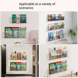 رف كتب أكريليك مثبت على الحائط، حامل لكتب الصور، رف عرض معلق للديكور، منظم تخزين حائطي قابل للتخصيص - Product Image 4