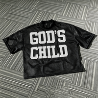 T-shirt à manches courtes et col rond unisexe, style Y2K, 100% polyester, séchage rapide, avec logo personnalisé, broderie et impression 3D en relief sur tissu mesh.