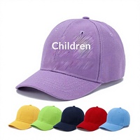 Casquette de baseball unisexe pour enfants, logo brodé, vente en gros, 100 % polyester, casquette à 6 panneaux réglable avec fermeture snapback pour étudiants et tout-petits