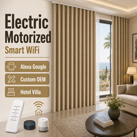 Rideaux occultants motorisés électriques compatibles Alexa Google Home, WiFi intelligent, sur mesure, vente en gros d'usine OEM pour hôtels et villas