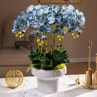 Arrangement de fleurs d'orchidées artificielles, Phalaenopsis blanches au toucher réel, fausses orchidées, fausses fleurs, centre de table, vente en gros