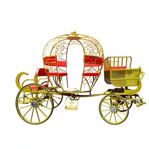Chariot de Mariage de Luxe Doré Style Cendrillon, Magnifique Chariot à Chevaux Cendrillon, Buggy de Mariage Européen Style Cendrillon - Product Image 1