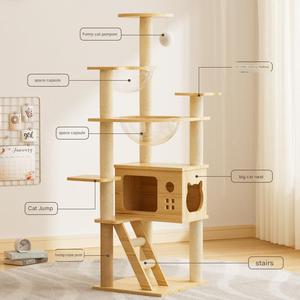 Árbol para Gatos de Madera Premium con Cápsula de Acrílico y Casa Grande para Gatos, Muebles Resistentes para Gatos con Certificación FSC - Product Image 3