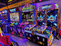 Machine de jeu vidéo d'arcade simulateur de tir à deux joueurs avec monnayeur pour centres de jeux