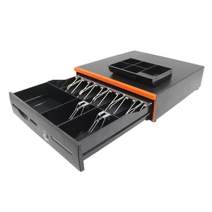 Bandejas manuales negras y naranjas de 7 facturas, <span class=keywords><strong>caja</strong></span> <span class=keywords><strong>registradora</strong></span> POS automática, cajón de efectivo para supermercado - Product Image 1