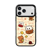 Coque de téléphone antichoc en TPU noir avec anneau magnétique AG Feeling pour 16 Plus, design style Ins