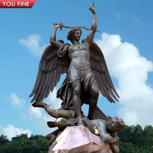 Su misura Decorazione del Giardino Arcangelo St Michael Statua di Bronzo