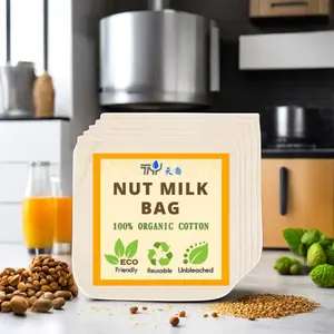 Tas kain keju dapat digunakan kembali kualitas makanan harga grosir tas susu kacang katun multifungsi organik