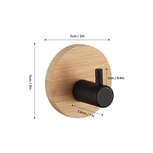 Gancho de madera de bambú de acero inoxidable YOTO Sin perforación Sin rastro Adhesivo fuerte Gancho de toalla de madera <span class=keywords><strong>Puerta</strong></span> de <span class=keywords><strong>baño</strong></span> Muestra gratis - Product Image 3