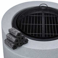 Barbecues MGO avec table 2-en-1, aspect pierre, gril à charbon de bois d'extérieur avec roues et écran anti-étincelles pour jardin, patio, mobilier d'extérieur